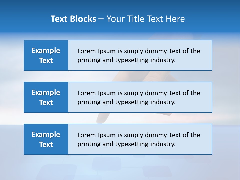 A Person's Hand Reaching For Something On A Blue Background PowerPoint Template