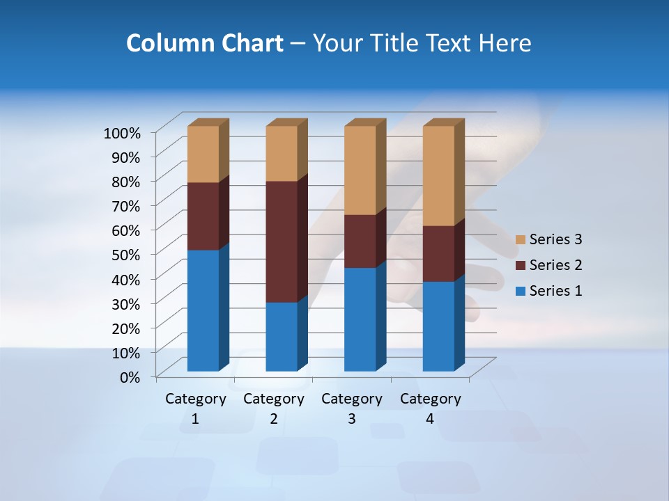 A Person's Hand Reaching For Something On A Blue Background PowerPoint Template