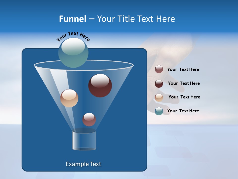 A Person's Hand Reaching For Something On A Blue Background PowerPoint Template