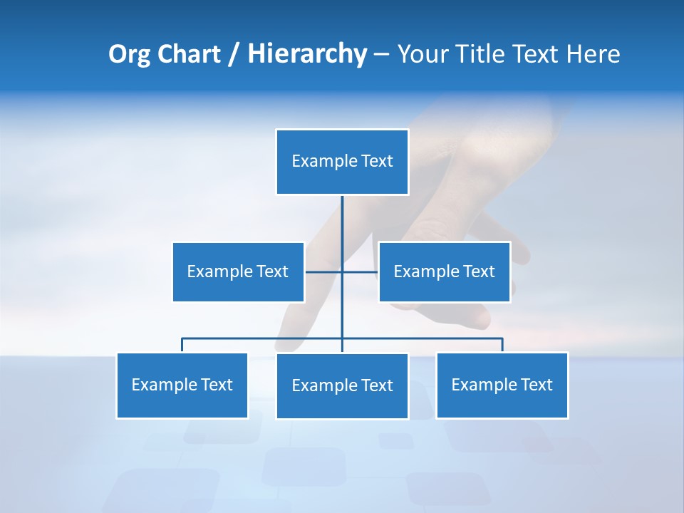 A Person's Hand Reaching For Something On A Blue Background PowerPoint Template