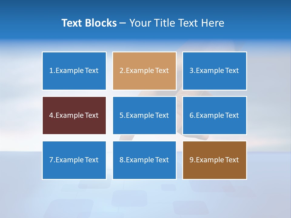 A Person's Hand Reaching For Something On A Blue Background PowerPoint Template