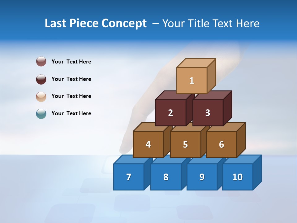 A Person's Hand Reaching For Something On A Blue Background PowerPoint Template