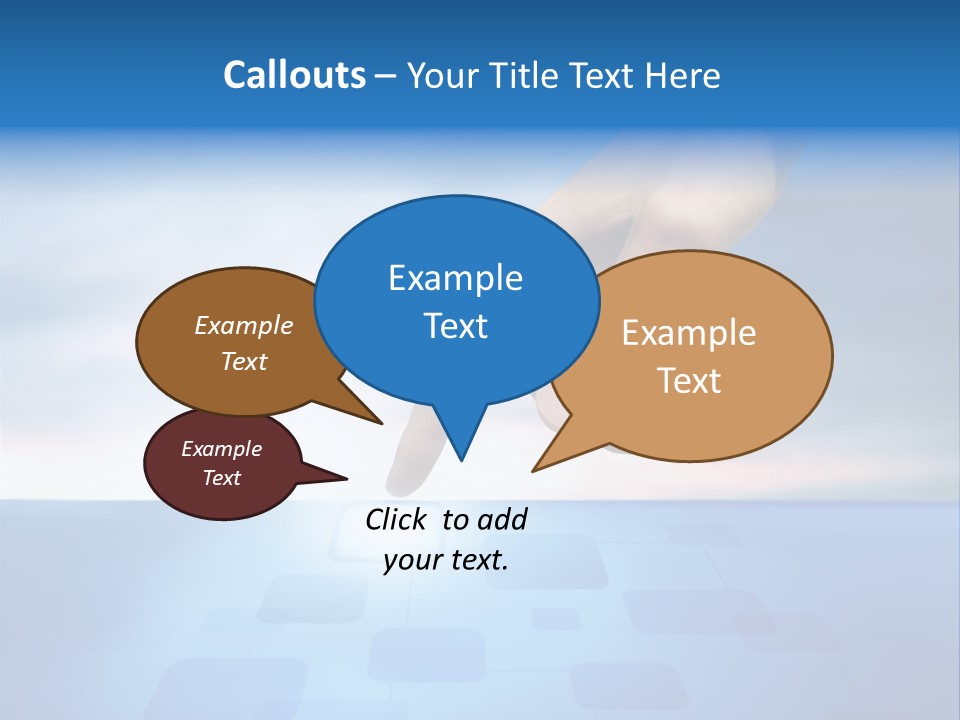 A Person's Hand Reaching For Something On A Blue Background PowerPoint Template