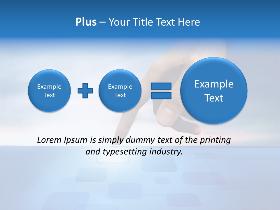 A Person's Hand Reaching For Something On A Blue Background PowerPoint Template