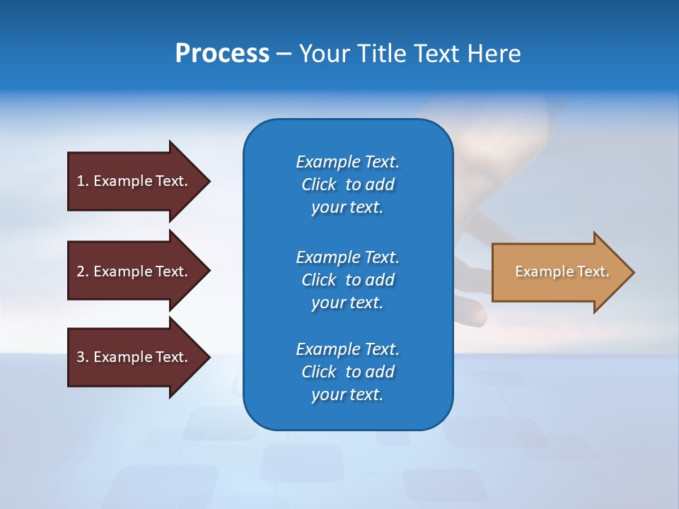 A Person's Hand Reaching For Something On A Blue Background PowerPoint Template
