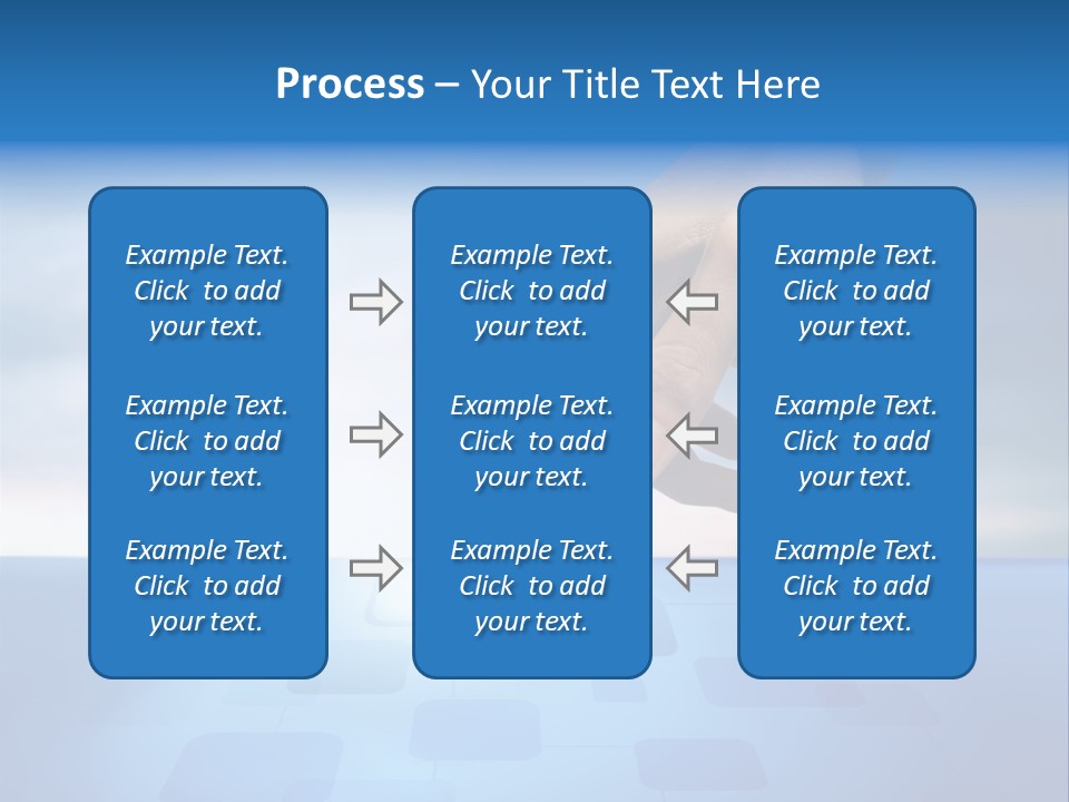 A Person's Hand Reaching For Something On A Blue Background PowerPoint Template