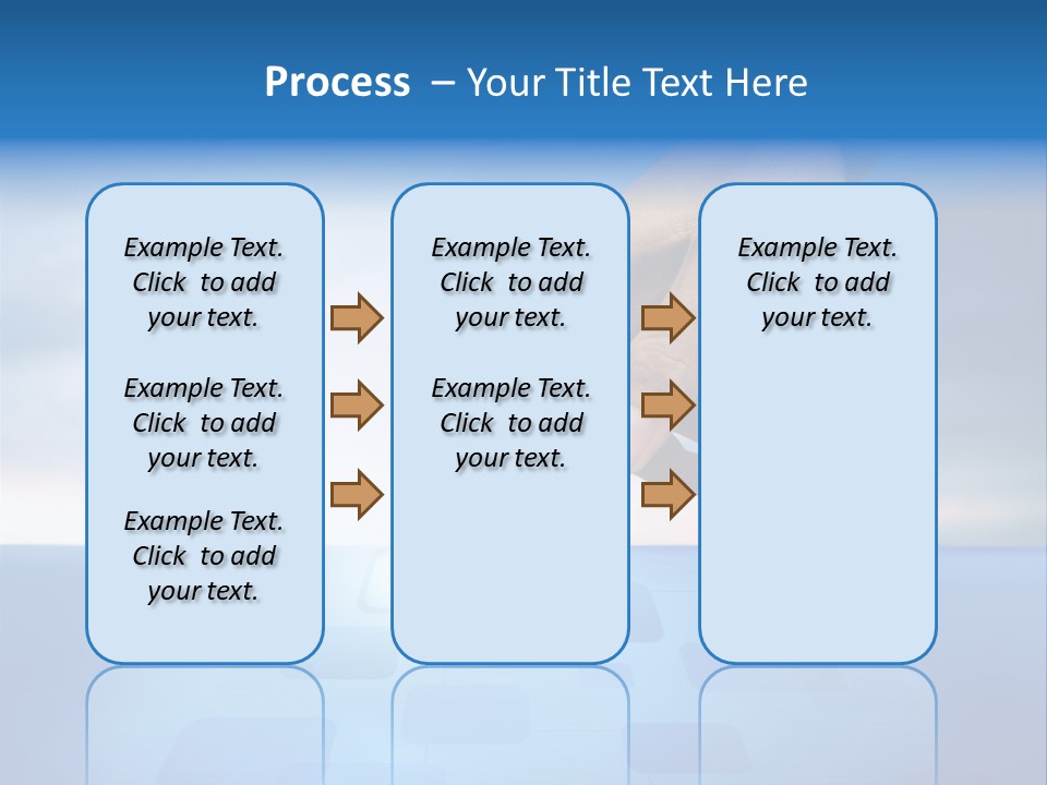 A Person's Hand Reaching For Something On A Blue Background PowerPoint Template