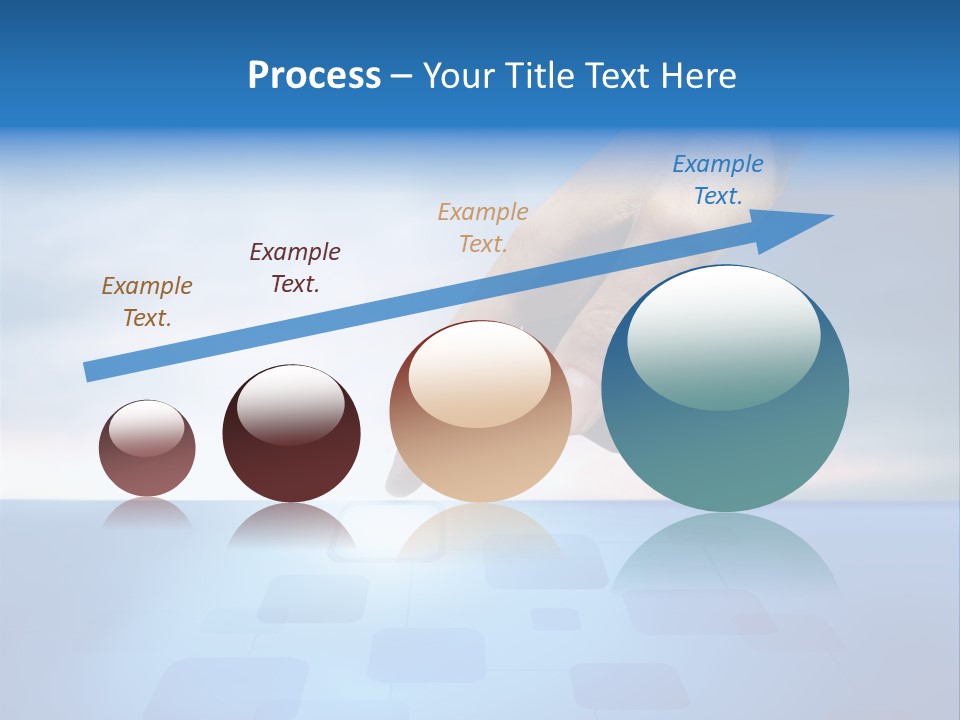 A Person's Hand Reaching For Something On A Blue Background PowerPoint Template