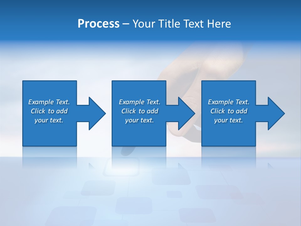 A Person's Hand Reaching For Something On A Blue Background PowerPoint Template