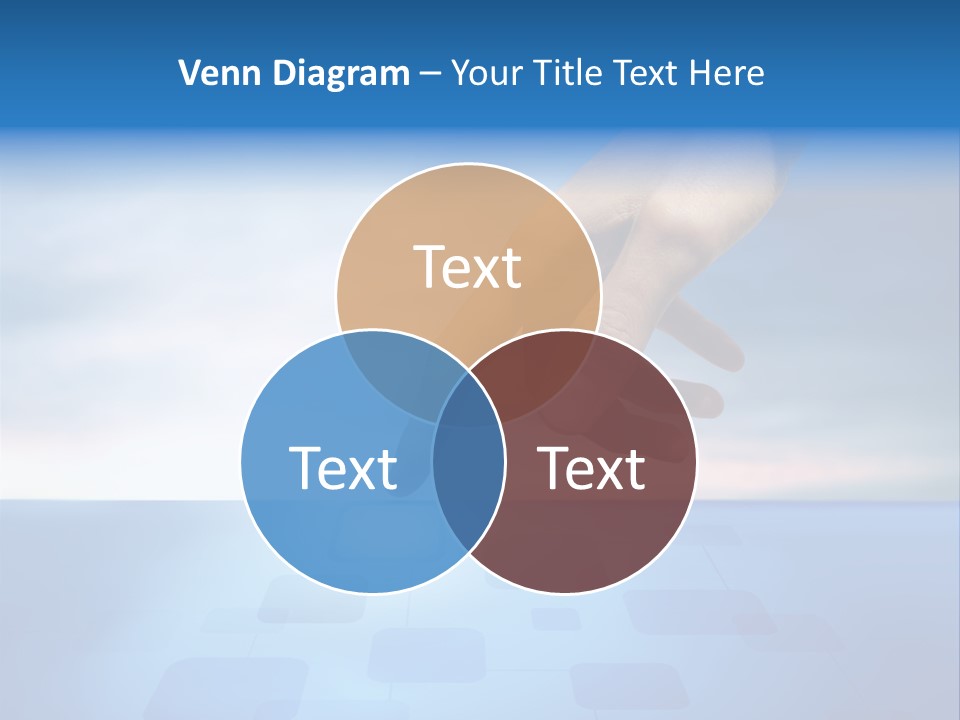 A Person's Hand Reaching For Something On A Blue Background PowerPoint Template