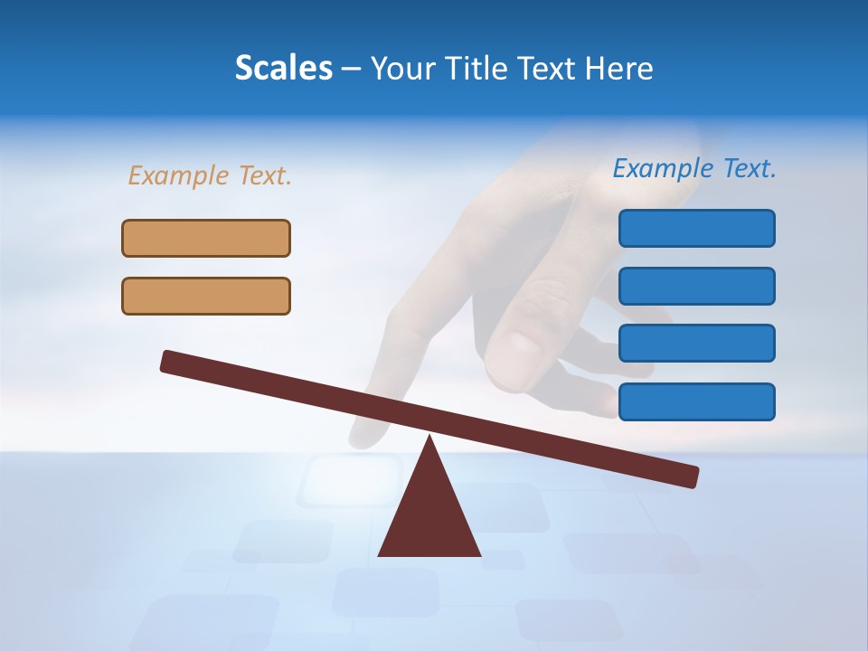 A Person's Hand Reaching For Something On A Blue Background PowerPoint Template