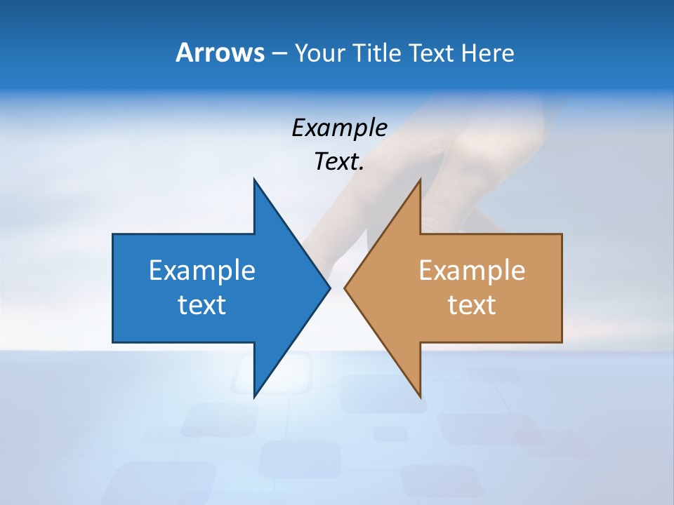 A Person's Hand Reaching For Something On A Blue Background PowerPoint Template