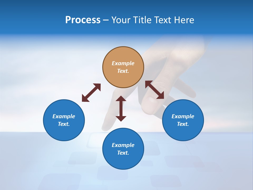 A Person's Hand Reaching For Something On A Blue Background PowerPoint Template