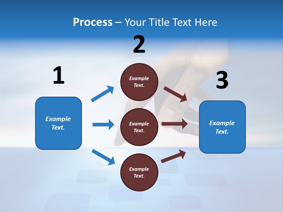 A Person's Hand Reaching For Something On A Blue Background PowerPoint Template