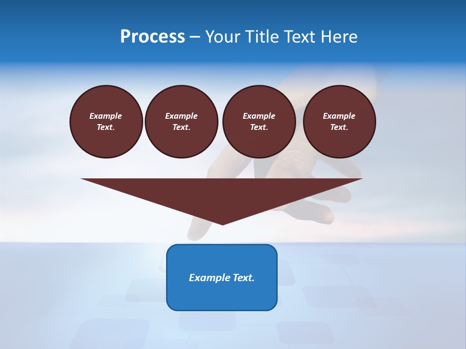 A Person's Hand Reaching For Something On A Blue Background PowerPoint Template