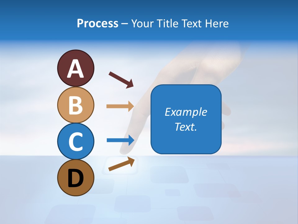 A Person's Hand Reaching For Something On A Blue Background PowerPoint Template