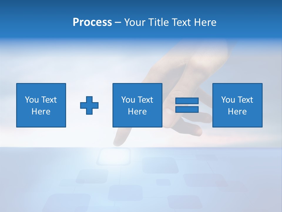 A Person's Hand Reaching For Something On A Blue Background PowerPoint Template