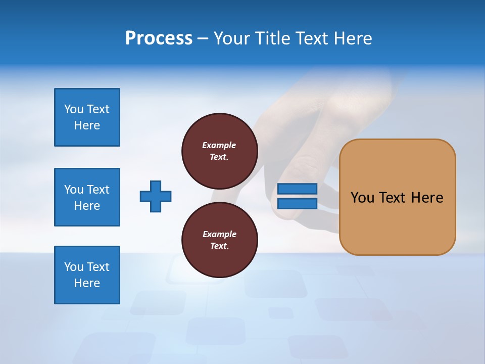 A Person's Hand Reaching For Something On A Blue Background PowerPoint Template