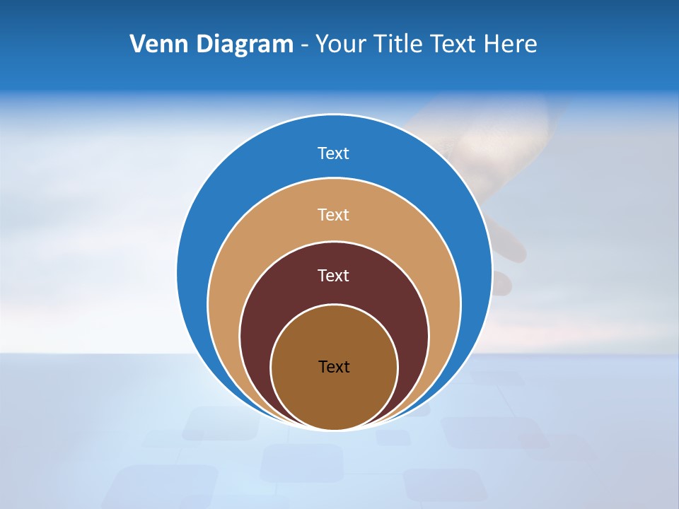 A Person's Hand Reaching For Something On A Blue Background PowerPoint Template