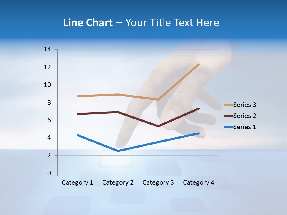 A Person's Hand Reaching For Something On A Blue Background PowerPoint Template