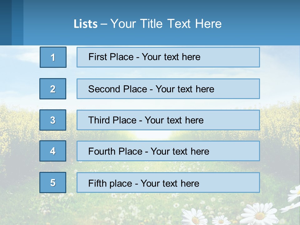 A Field Of Flowers With The Sun In The Background PowerPoint Template