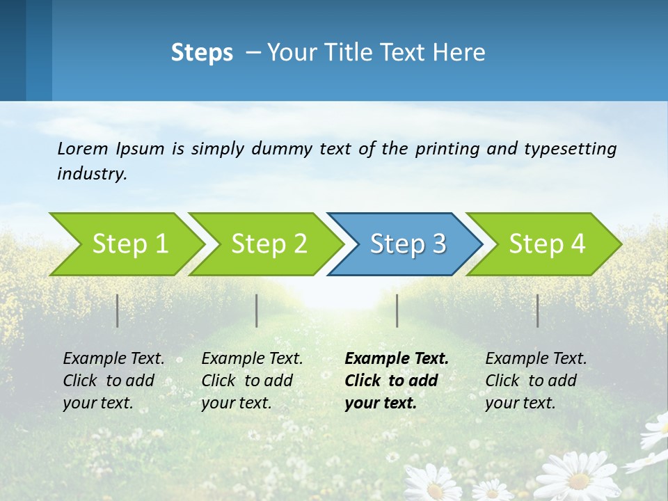 A Field Of Flowers With The Sun In The Background PowerPoint Template