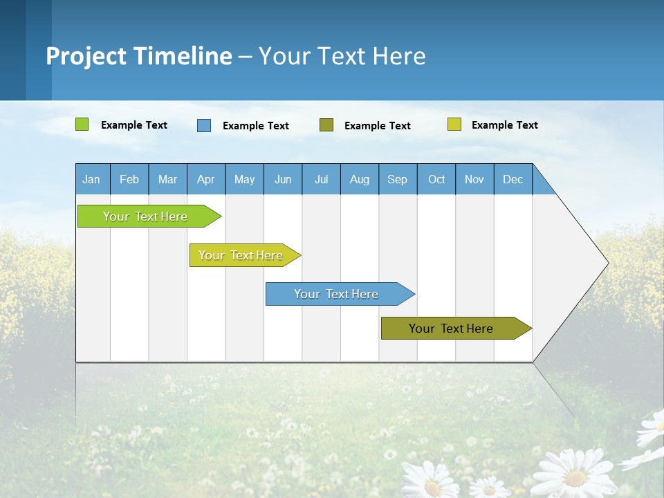 A Field Of Flowers With The Sun In The Background PowerPoint Template