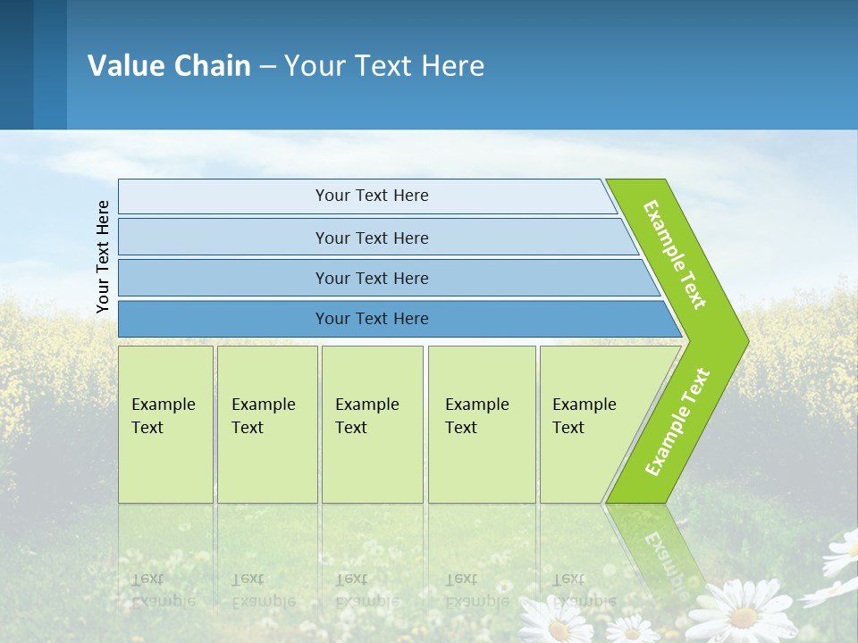 A Field Of Flowers With The Sun In The Background PowerPoint Template
