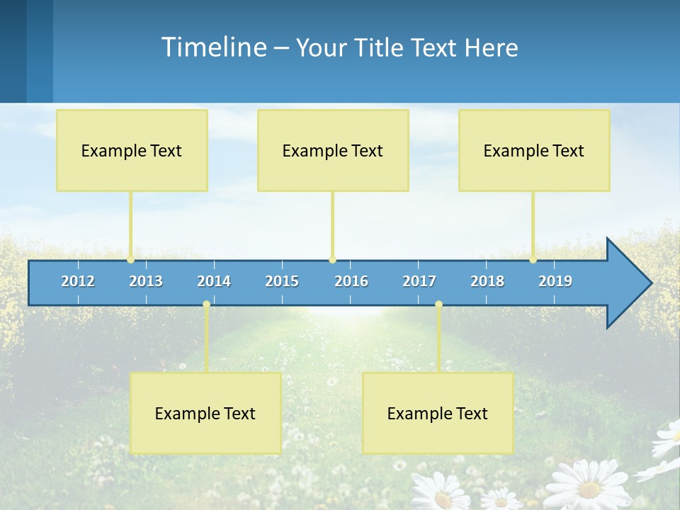 A Field Of Flowers With The Sun In The Background PowerPoint Template
