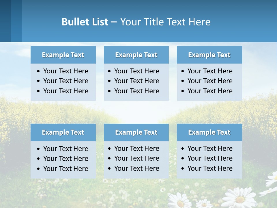 A Field Of Flowers With The Sun In The Background PowerPoint Template