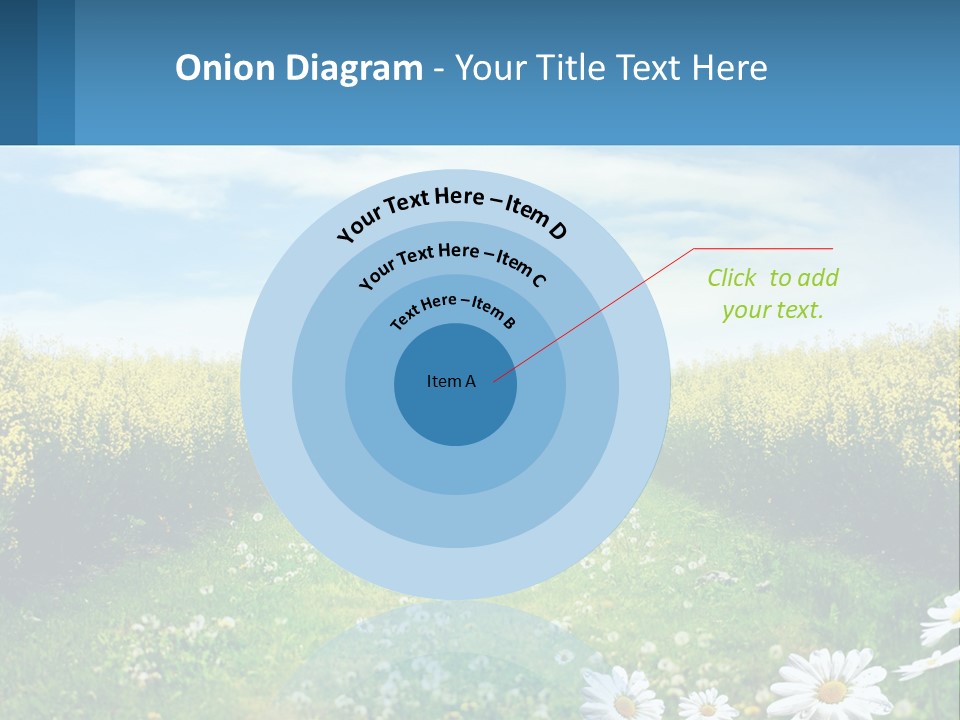 A Field Of Flowers With The Sun In The Background PowerPoint Template