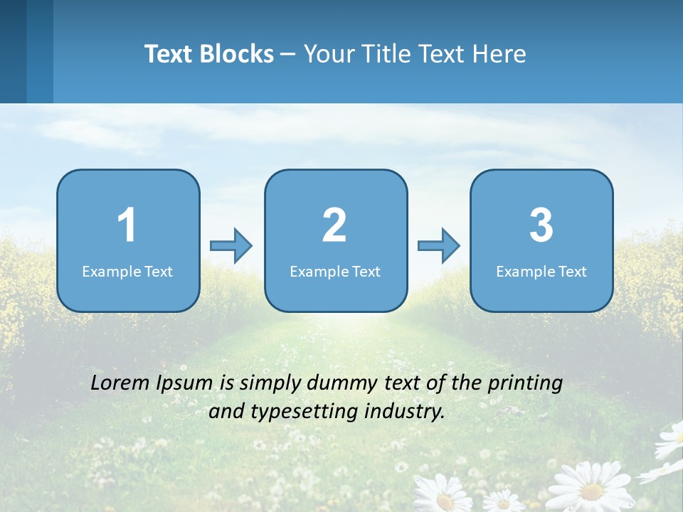 A Field Of Flowers With The Sun In The Background PowerPoint Template