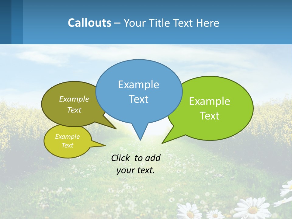 A Field Of Flowers With The Sun In The Background PowerPoint Template