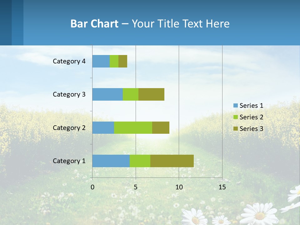 A Field Of Flowers With The Sun In The Background PowerPoint Template