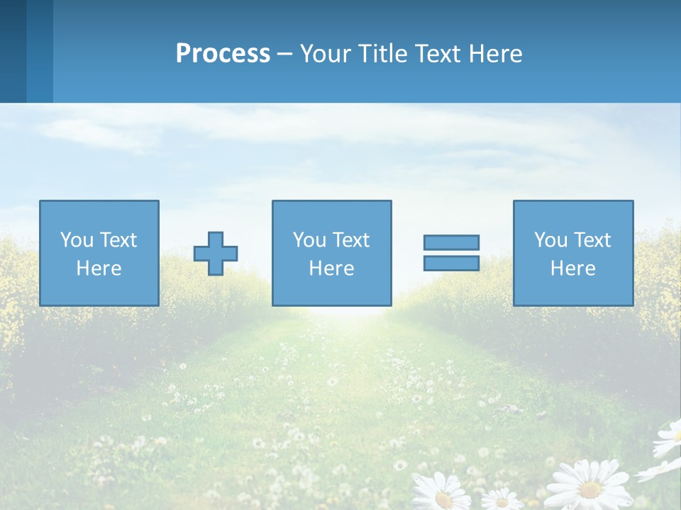 A Field Of Flowers With The Sun In The Background PowerPoint Template