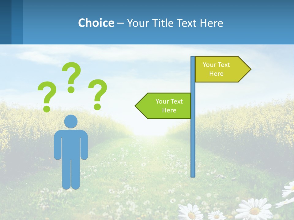 A Field Of Flowers With The Sun In The Background PowerPoint Template