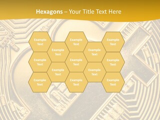 A Golden Powerpoint Presentation Is Shown PowerPoint Template