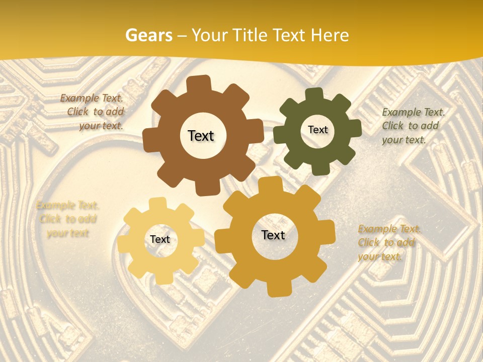 A Golden Powerpoint Presentation Is Shown PowerPoint Template