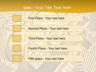A Golden Powerpoint Presentation Is Shown PowerPoint Template