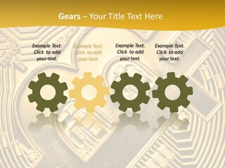 A Golden Powerpoint Presentation Is Shown PowerPoint Template