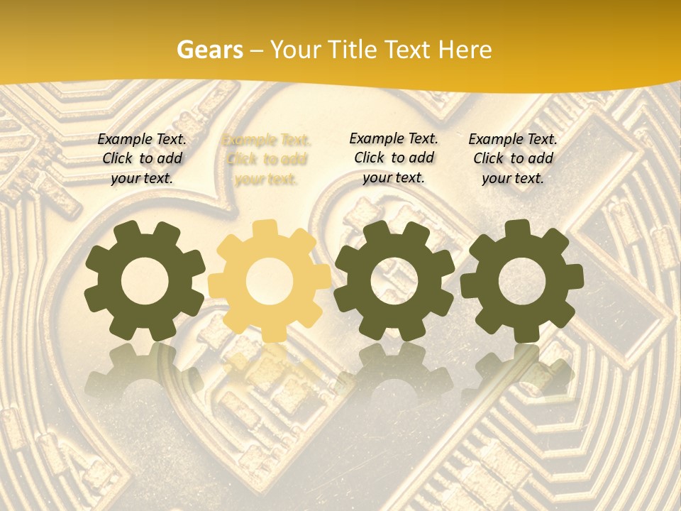 A Golden Powerpoint Presentation Is Shown PowerPoint Template