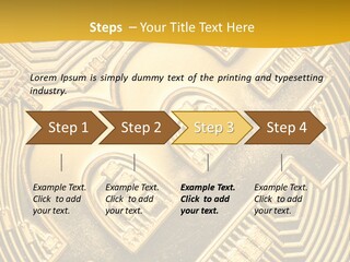 A Golden Powerpoint Presentation Is Shown PowerPoint Template