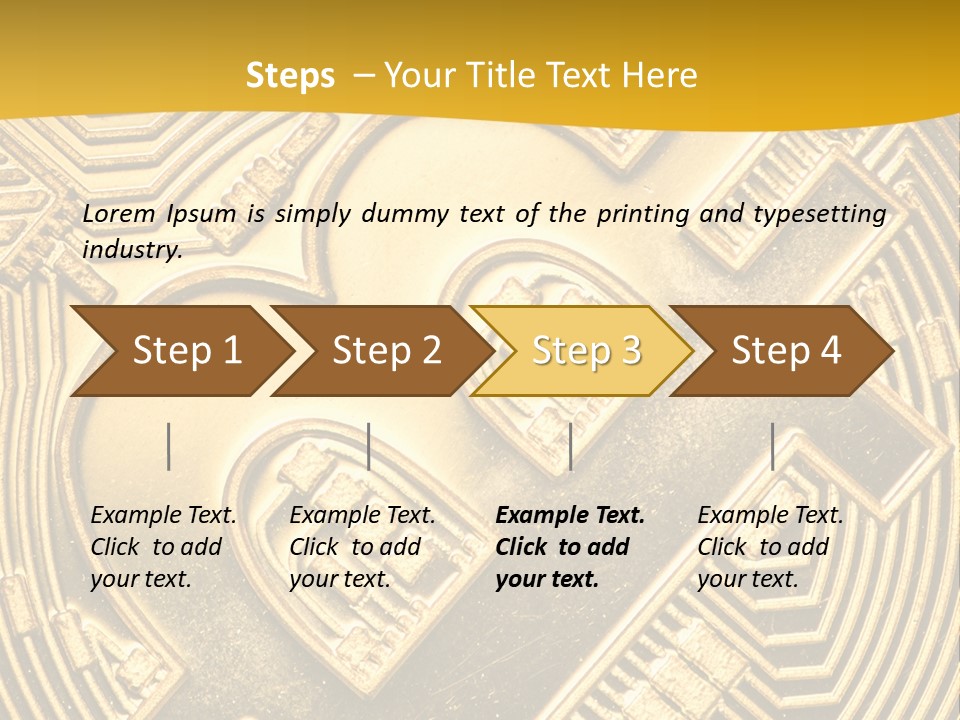 A Golden Powerpoint Presentation Is Shown PowerPoint Template