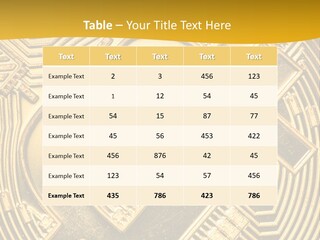 A Golden Powerpoint Presentation Is Shown PowerPoint Template