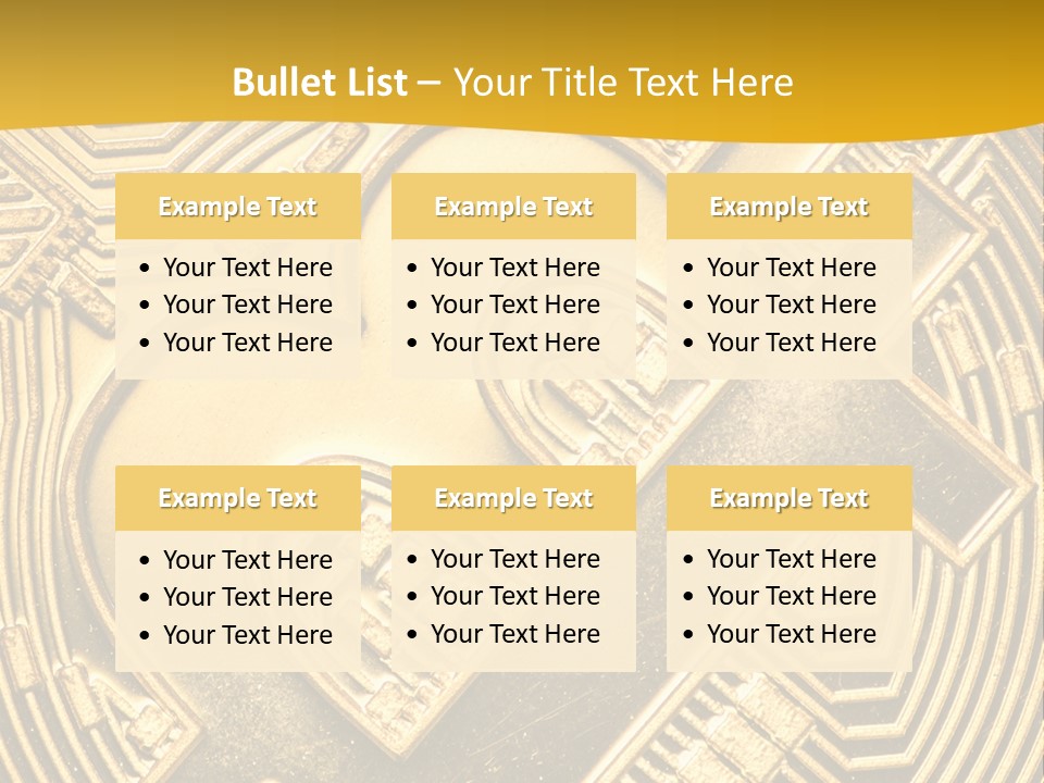 A Golden Powerpoint Presentation Is Shown PowerPoint Template