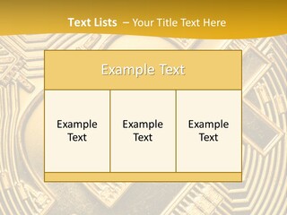A Golden Powerpoint Presentation Is Shown PowerPoint Template
