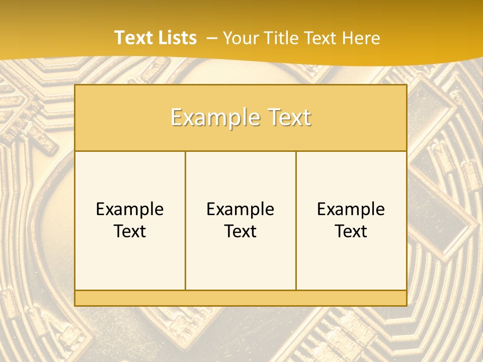 A Golden Powerpoint Presentation Is Shown PowerPoint Template