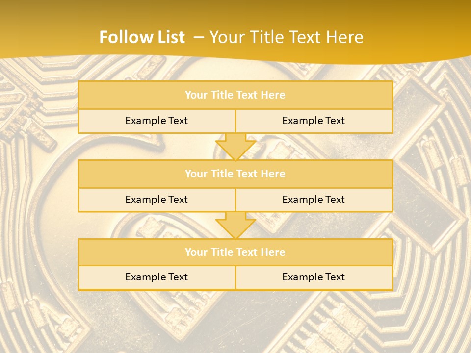 A Golden Powerpoint Presentation Is Shown PowerPoint Template