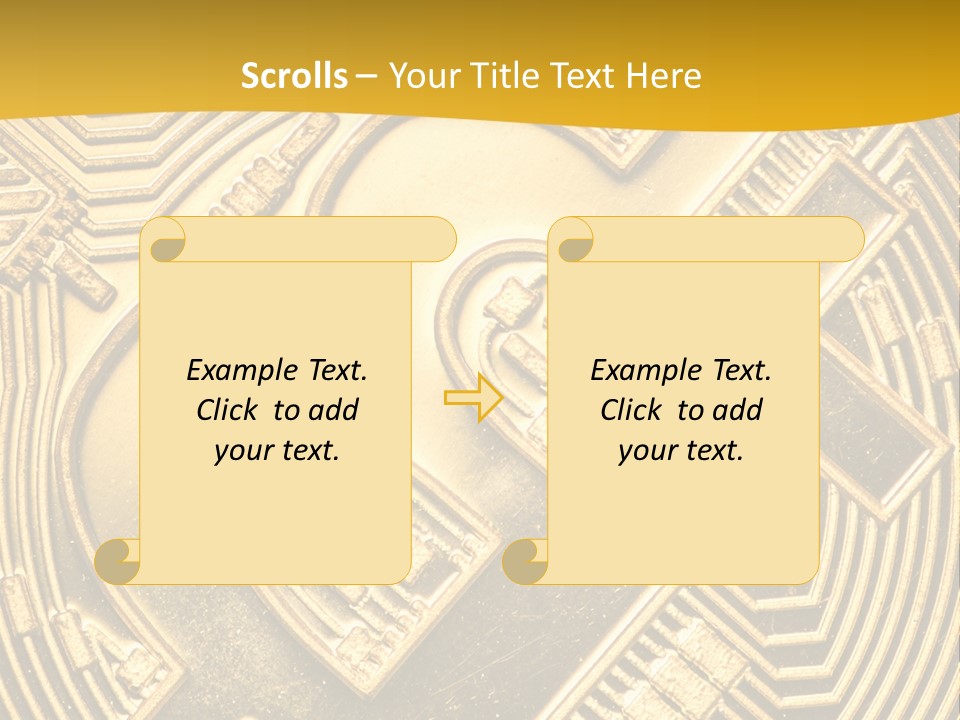 A Golden Powerpoint Presentation Is Shown PowerPoint Template