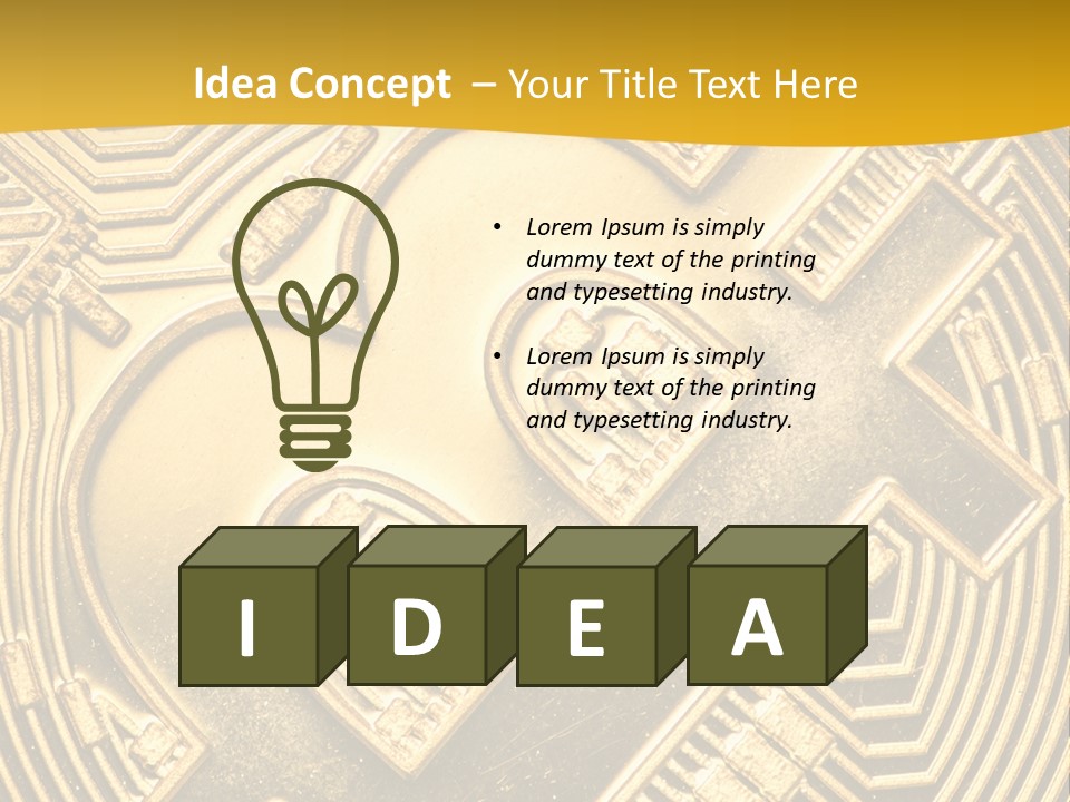 A Golden Powerpoint Presentation Is Shown PowerPoint Template